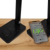 Lampada da Mensola o Scrivania nera luce led 10W regolab. 3000/4500/6000k funzione ricarica wireless induzione 5W smartphone "Force" #50F