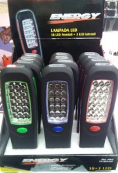 TORCIA LED MULTIUSO CON CALAMITA E GANCIO 18LED LUCE DIFFUSA + 3LED LUCE DIREZIONALE (AAx3)  (#484 COD.71LED21L907)