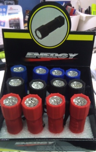 TORCIA 9 LED GOMMA ANTIURTO (PILE AAA x3 N.I.) (#486 cod. 71LED9L8204)