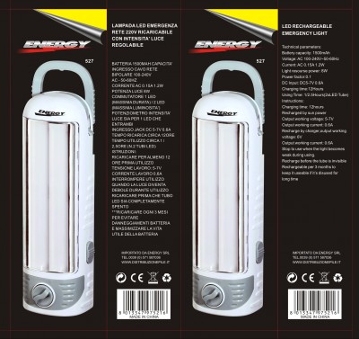 TORCIA LED portatile LUCE DIFFUSA (scelta 1/2 led) ricaricabile rete AC230V con gancio appendere sl7104 (#527)