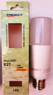 LAMPADA LED E27 14W TUBOLARE 4000k Bianco Solare ENERGY (#400A)