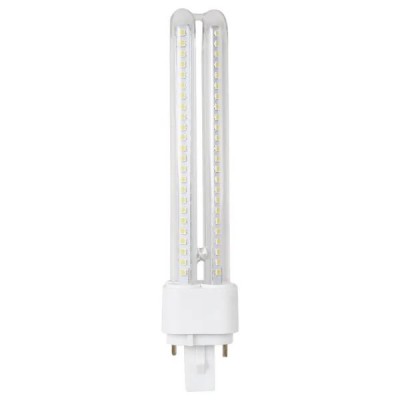 lampada G24 led 15W 6400k 2 tubi trasparente 16CM lunghezza totale (#388B)