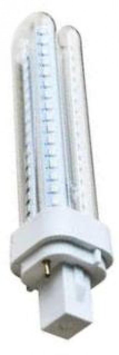 lampada G24 led 15W 6400k 2 tubi trasparente 16CM lunghezza totale (#388B)