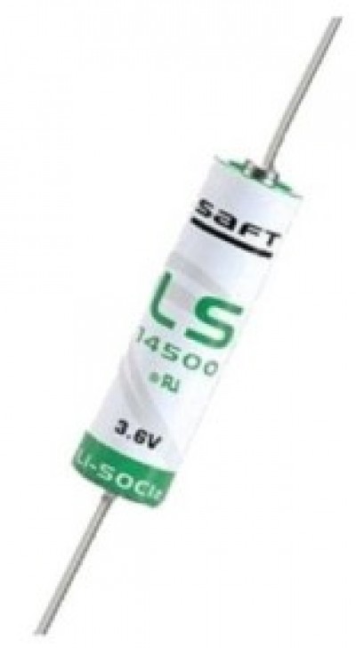 PILA STILO AA 3,6V Saft 14500 con fili baffi litio tionile USA E GETTA per allarmi  (#177D 11A177D)