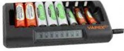 CARICA 8 PILE BATTERIE AA/AAA VAPEX VTE8000 CHARGER SMART CONTROLLO AVANZATO DIGITALE INTELLIGENTE (SENZA PILE) (#172B 22A172B)