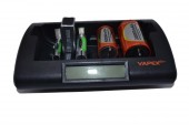 CARICA UNIVERSALE DIGITALE AVANZATO 4 PILE BATTERIE FORMATO  D-C-AA-AAA-F 9V VAPEX VTE10000 CHARGER USO MONDIALE AC100/240V e PRESA 12V ACCENDISIGARI (SENZA PILE) (#174 22A174)