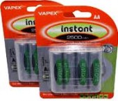 4 PILE STILO AA 1300MAH NI-MH 1,2V RICARICABILI VAPEX ISTANT CARICHE PRONTE USO (#183A)