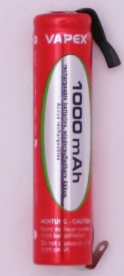 Ministilo AAA 1100MAH Ni-MH 1,2V CON LAMELLE RICARICABILI VAPEX (#182C 12A182C)