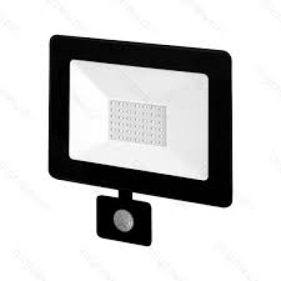 faretto AC230V led 10W con sensore movimento accensione 6500K luce bianca fredda - alum.nero (#361B)