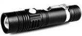 TORCIA LED CREE XML FASCIO DIREZIONALE ZOOM REGOLABILE POTENTE 400LM IN ALU PILA RICARICABILE USB 18650 LI-ION (#532G)