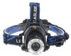 TORCIA TESTA LED CREE XML FASCIO DIREZIONALE ZOOM REGOLABILE POTENTE 400LM PILA RICARICABILE USB LI-ION N.2 18650 (#532F)