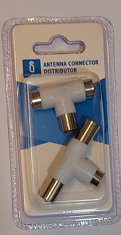 SDOPPIATORE DOPPIA PRESA TV 9,5MM ADATTATORE 1F 2M ANTENNA (#309A)