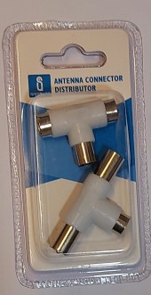 SDOPPIATORE DOPPIA PRESA TV 9,5MM ADATTATORE 1F 2M ANTENNA (#309A)