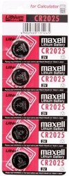 5 PILE BOTTONE CR2025 MAXELL 3V LITIO #165E 115165E