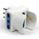 ADATTATORE PRESA TRIPLA con  N.1 SCHUKO+N.2 10/16A -spina 10A AC230V SL1041 (#284 596284)