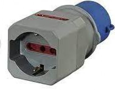 ADATTATORE DA SPINA CEE blu industriale a PRESA CIVILE 16A/SCHUKO #284A 