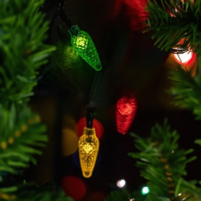 luce natale 8M 100 LEDS FORMA PIGNA 3,6W RGB COLOURS +3M CAVO AC230V "Force" #X3J