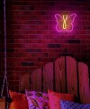 LUCE LED Signal Art BUTTERFLY PINK farfalla AAx3+USB "Force" #X89F