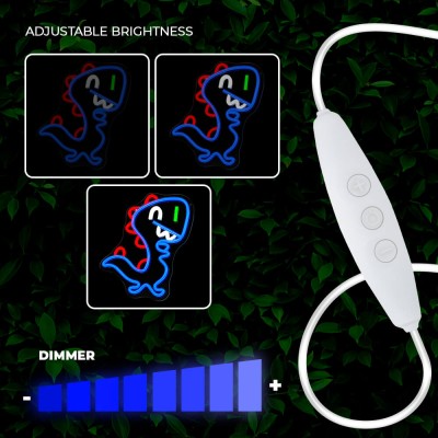 LUCE LED Signal Art JURASSIC BABY DINO blue USB DIMMABLE "Force" #X52F (COPY)