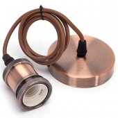PORTALAMPADA E27 PASSAFILO CAVO SOSPENSIONE 1M RAME AC230V #X41G