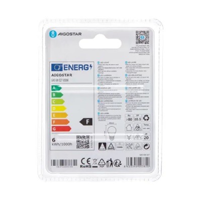 LAMPADA E27 6W LED PALLINA 6500k 510LM Aigo #X62G