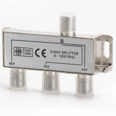 PARTITORE SPLITTER SDOPPIATORE 3 USCITE LINEA TV ANTENNA 5-1000MHZ #X47G