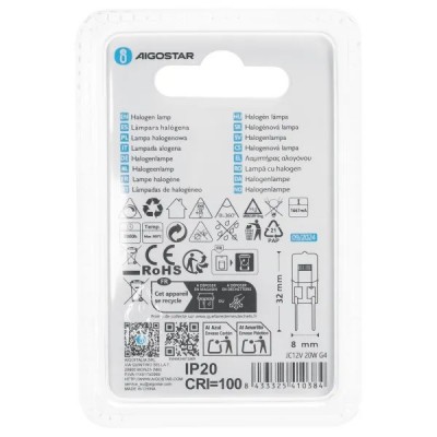 2 lampada G4 Alogena bispina 20W "Aigo" #X31G