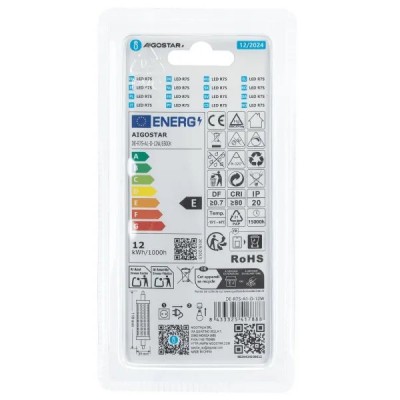 lampada led R7S 12W 6500k 1521LM 118mm 29D. Aigo #X14G