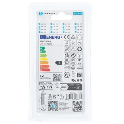 lampada led R7S 12W 2700k 1521LM 118mm 29D. Aigo #X22G