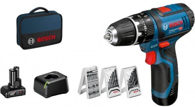 TRAPANO AVVITATORE RICARICABILE LI-ION BOSCH CON KIT 2 PILE 1 CHARGER 1 BORSA 2 KIT PUNTE 1 KIT BYTE #X80G
