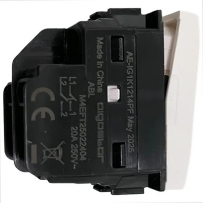 INTERRUTTORE BIPOLARE 2 VIE AC230/250V serie civile ABL (*compatibile Bticin Living Lighting) #281D