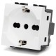 PRESA TRI-PASSO 10/16A/SCHUKO AC230/250V serie civile INCASSO ABL *compatibile Bticin Living #281B