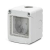 SCATOLA A PARETE IMPERMEABILE PROTETTA A 2 VIE PER 2 FRUTTI AD INCASSO serie civile ABM compatibile Bticin Matix #241E