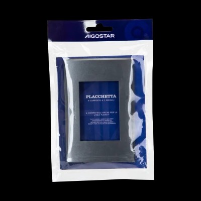 CORNICE PLACCA 3 MODULI  SERIE CIVILE AVP *compatibile P-l-a-n-a GRIGIA #291R