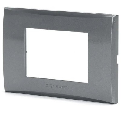 CORNICE PLACCA 3 MODULI  SERIE CIVILE AVP *compatibile P-l-a-n-a GRIGIA #291R