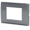 CORNICE PLACCA 3 MODULI  SERIE CIVILE AVP *compatibile P-l-a-n-a GRIGIA #291R