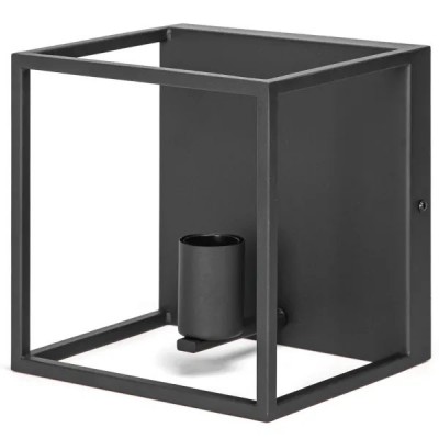 LAMPADA LUCE DA PARETE E27 MAX40W APPLIQUE AC230/250V PER INTERNI METALLO NERO "Aigo" #X99G