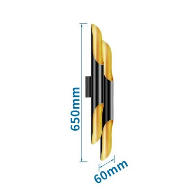 LAMPADA LUCE DA PARETE E27 Max60W APPLIQUE AC230/250V PER INTERNI Alum.neo "Aigo" #X88G