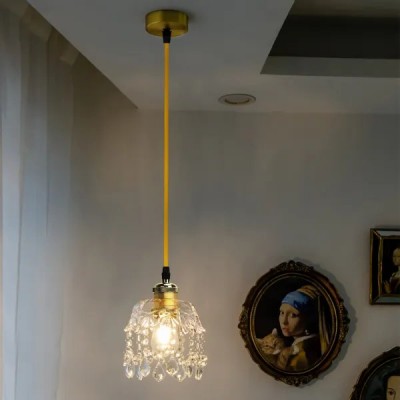 PORTALAMPADA E27 PASSAFILO CAVO SOSPENSIONE 1M ORO AC230V "Aigo" #X84G