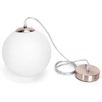 LAMPADA LUCE DA PARETE E27 Max40W SOSPENSIONE AC230/250V PER INTERNI VETRO BIANCA "Aigo" #X89G