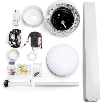 VENTILATORE DA SOFFITTO SBATTIARIA 8 PALE CON LUCE LED 6 VEL. "Aigo" #85G