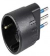 ADATTATORE SCHUKO A SPINA 10A 2P+T NERA #292C