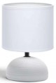 LAMPADA DA TAVOLO CON PARALUME BIANCA BASE CERAMICA AC230V ATTACCO E14 "Aigo" #X68H