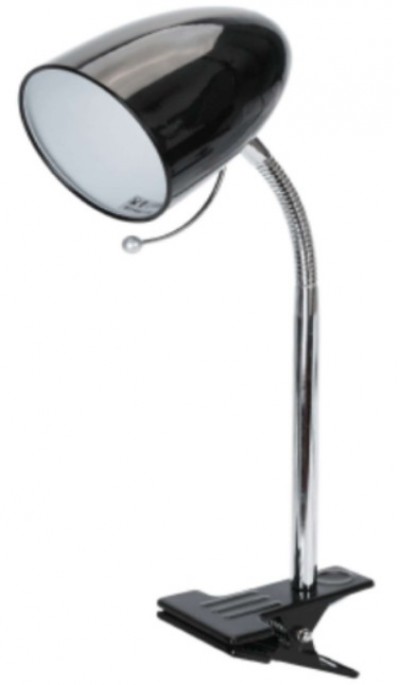 LAMPADA DA TAVOLO CON PINZA NERA AC230V ATTACCO E27 "Aigo" #X64H