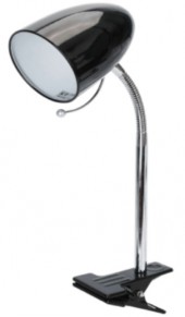 LAMPADA DA TAVOLO CON PINZA NERA AC230V ATTACCO E27 "Aigo" #X64H