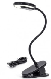 LAMPADA DA TAVOLO/MENSOLA/SCAFFALE CON PINZA NERA RICARICABILE 3W 4000k "Aigo" #X60H