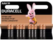 10 MINISTILO AAA MN2400 DURACELL 1,5v alcaline basic #21i