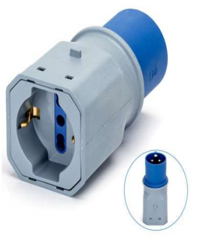 ADATTATORE DA SPINA CEE blu a PRESA SCHUKO 10/16 AC230V #X95H