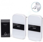 CAMPANELLO SENZA FILI PULSANTE (pila mn21) - 2 RICEVITORI INTERNI AC230V #X92H