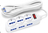 MULTIPRESA 3 prese Schuko/16/10 + 6 prese 10/16 con interruttore 5M cavo e spina 16A Aigo#X4I